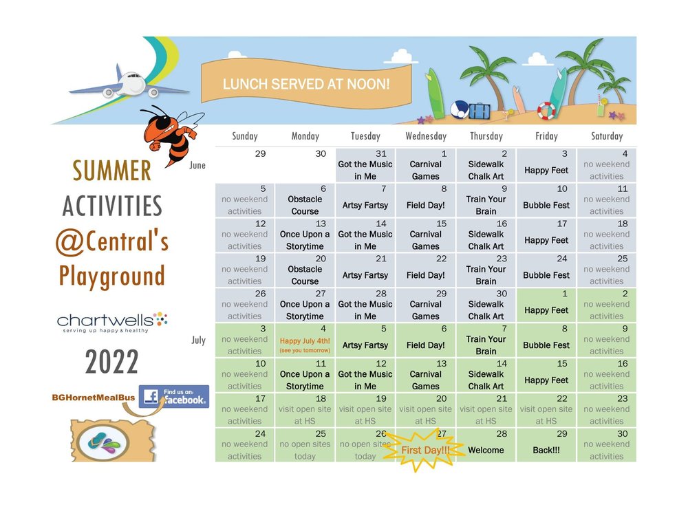 Central Summer Activities and Free Lunch!